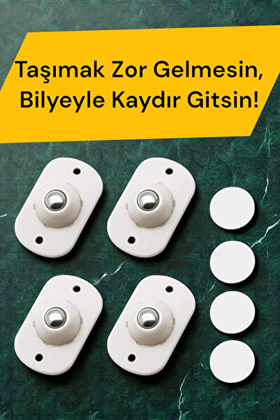 katilus Bilyeli Eşya Kaydırma Aparatı Yapışkanlı Kolay Taşıma 4lü 360 Derece ...