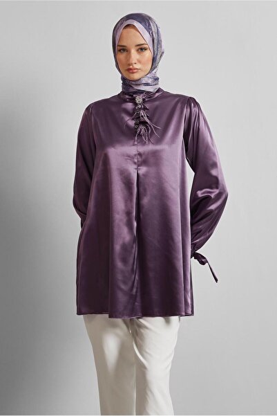Alvina Brooch Satin Tunic 45589