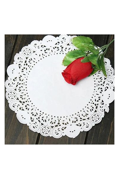 adin tasarım Placă de prezentare pentru tort din dantelă 100 bucăți 30 cm farfurie rotundă pentru tort, brioșe, prăjituri, prezentare pentru prăjituri