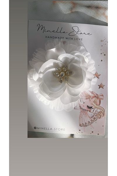 MİNELLASTORE Minella Store Summer Trend Satin Shiny Organza Layered Rose Flower Pearl Stone Buckle