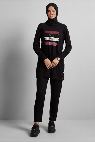 Alvina Text Printed Tracksuit Tunic 45603