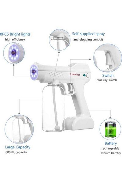 COOYA Electric handheld Atomizer,800ml capacity,for all disinfectants,10 watts,22*21*12cm,white