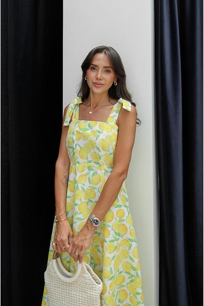 Havoş Rochie galbenă cu model de lămâie