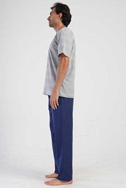 VİENETTA Men's Short Sleeve Pajama Suit, 408137