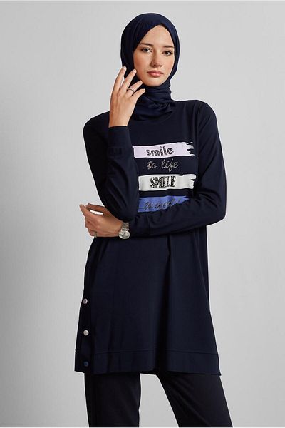 Alvina Text Printed Tracksuit Tunic 45603
