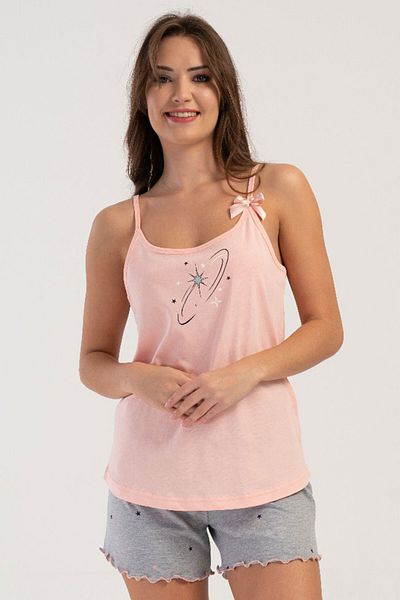 VİENETTA Women's Rope Strap Shorts Pajama Set, 408149