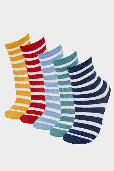 DeFacto Boy's 5-Piece Cotton Long Socks F4718A8Ns