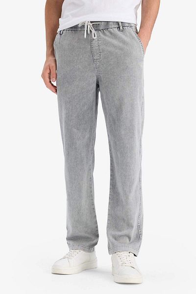 DeFacto Summer Wide Leg Wide Fit Elastic Waist Wide Leg Jean Snow Washed Pants F3905Ax25Sm