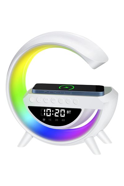 FİAPFO LED night light, APF, radio, clock and alarm, bluetooth, wireless charger, RGB, USB type C