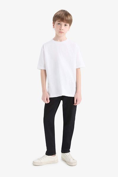 DeFacto Boy's Crew Neck Basic Plain Short Sleeve T-Shirt K1687A625Au