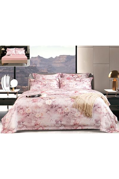 CHIRASO CHIRASO Bedding Set, SATIN Premium, ELASTIC Sheet 180x200, Duvet Sheet 200x230, 4 Pillowcases