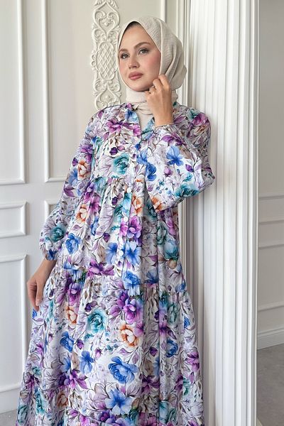 InStyle Φόρεμα Begonia Flower Lilac Mango
