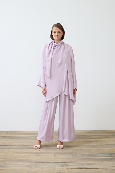 TERZİ DÜKKANI طقم بنطلون إيلينا ساتان ليلك