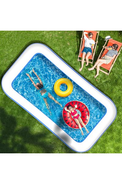 Pitikot Pitikot® Rectangular Inflatable Pool, for Adults or Children 3+ Years, 180x130x56 cm