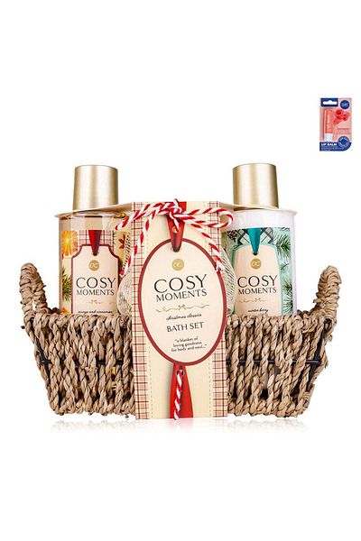 ACCENTRA Accentra Christmas Cosmetics Gift Set Cosy Moments – Shower Gel, Body Lotion, Sponge