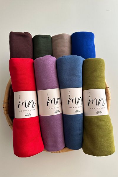 Merve Nayir Set of 8 Combed Cotton Shawl, Jersey Shawl Lycra Shawl Jersey Hijab