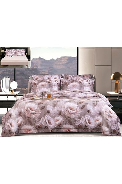 CHIRASO CHIRASO Bedding Set, SATIN Premium, ELASTIC Sheet 180x200, Duvet Sheet 200x230, 4 Pillowcases