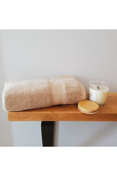 Kotonia Home Rise Jacquard bath towel - 100% Cotton, 50x90 cm, 500g/sqm, beige