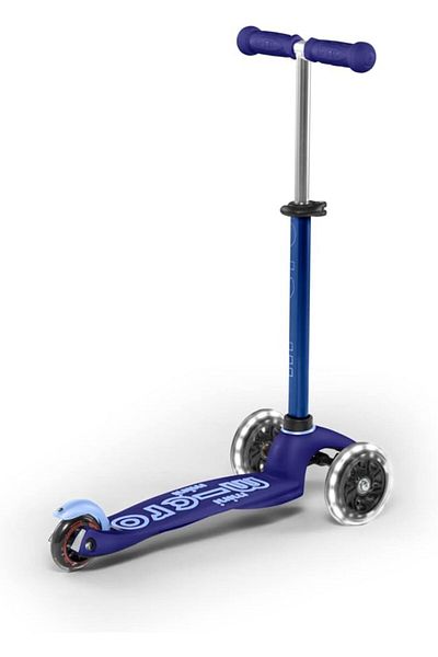 Micro Scooters - Mini Deluxe Blue with LED Wheels MMD142 |Adjustable Handlebar |3 Wheels |Max Load 5