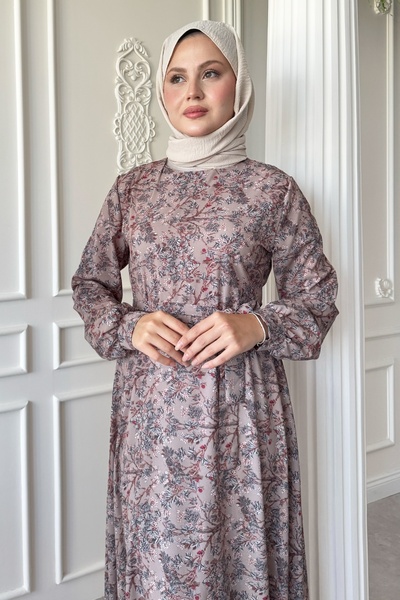 InStyle Wildflower Beige Satin Dress