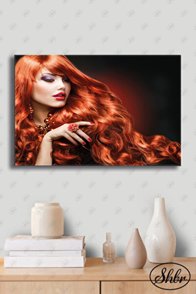 Şehber Tekli Yatay Dekoratif Kanvas Tablo Kuaför Güzellik Merkezi Makyaj Salo...