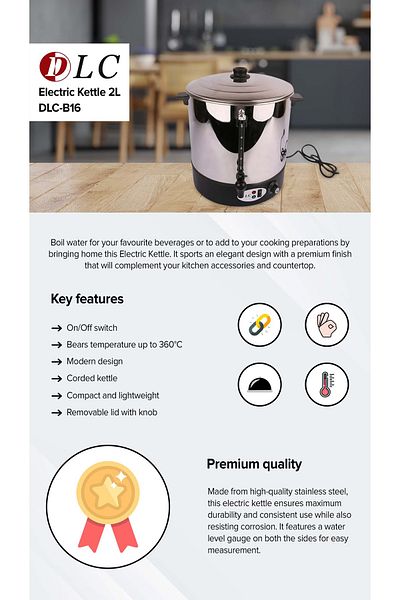 DLC Electric Kettle 2 L