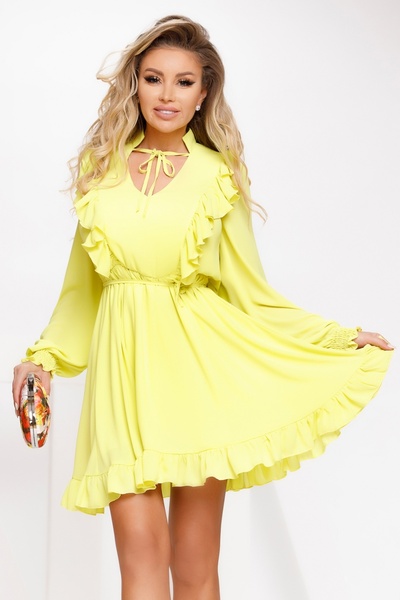 Atmosphere Fashion Rochie baby-doll din voal galben