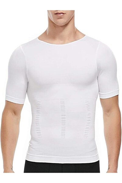 Inner Vision Men's Shaping Half Sleeve Undershirt – Body Shaping Compression Corset Undershirt