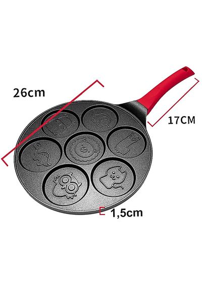 NewEvo Pancake pan with 7 Animal Shapes,made of aluminum and stainless steel, normal and vitroceramic