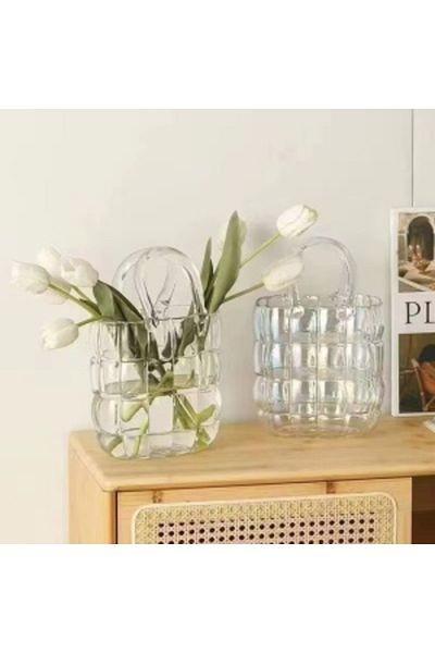 Blusmart Glass Vase Bag Design L Transparent 28 x 18