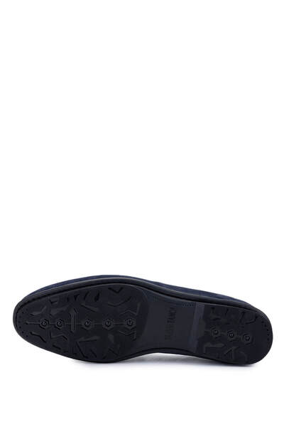 Tamer Tanca Men's Genuine Leather Navy Blue Suede Loafers