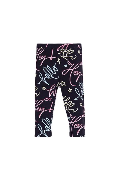 LOVETTI Hey Dude Girl's Patterned Knee Length Leggings Capri