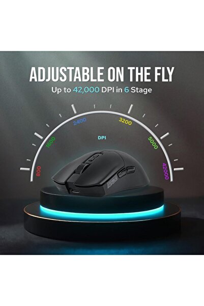 Epomaker Click Wireless Gaming Mouse, PAW3950, 8KHz Polling, 42,000 DPI, 58g, 500mAh (Black)