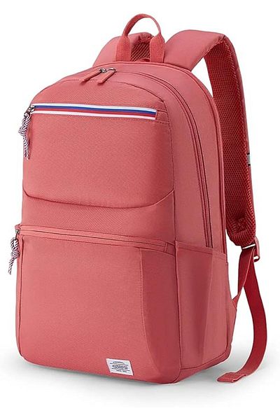 American Tourister Braydon Laptop Backpack 22L - Coral - 1 Year Global Warranty