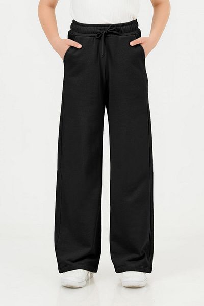 Dmb Elastic Waist Wide Leg Relaxed Fit Girls School Tracksuit Pants