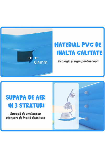 Pitikot Pitikot® Rectangular Inflatable Pool, for Adults or Children 3+ Years, 305x168x56 cm