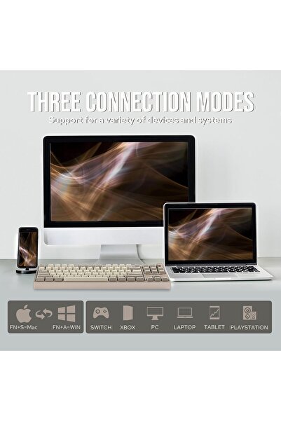 Epomaker لوحة مفاتيح الألعاب اللاسلكية P87 TKL المصنوعة من الألومنيوم (لون كاكي، مفتاح زيبرا)