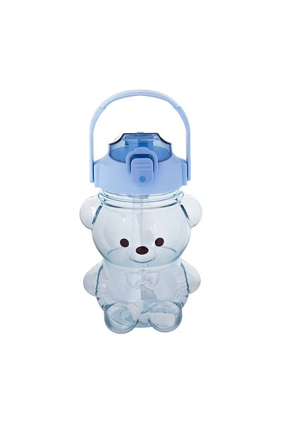 Relaxion Imported Luxury Blue Teddy Bear Flask with Neck Hanger, Gift, 1100 Ml. (449)