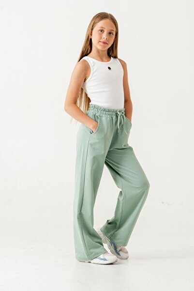 RAPAPA Κοριτσίστικο φαρδύ πέτρινο παντελόνι 7836Y