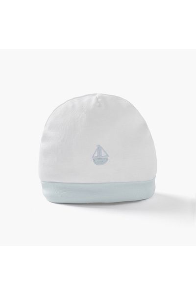 giggles Sail Boat Embroidered Beanie