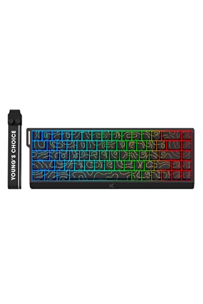 MCHOSE Ace68 Black Topographic %65 HE Uranus Manyetik Switch eSports RGB Mekanik Gaming Klavye