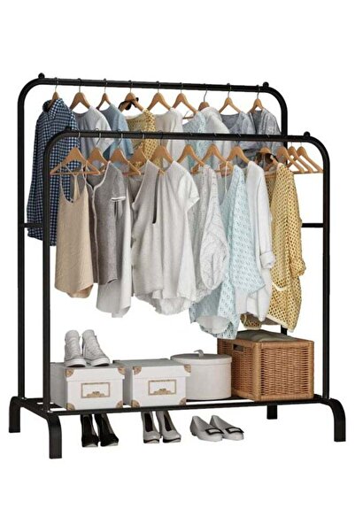 Arabest Clothes Organizer and Holder Metal Stand Black