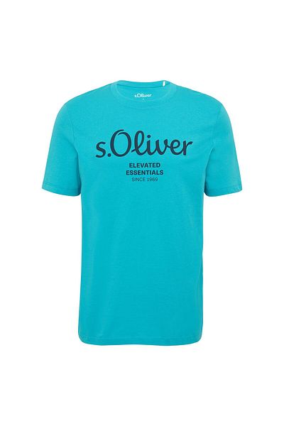 s.Oliver Herren T-Shirt - Basic, Logoprint, Rundhals, Baumwolle