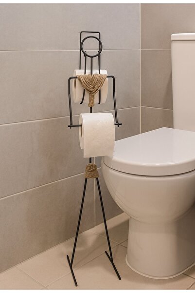 Carat Home Decorative Toilet Paper Hanger Minimalist Toilet Roll Holder with Human Figure Bathroom Organizer with Refill