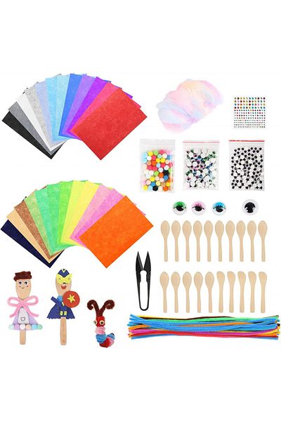 Zerhok Set de lucru pentru copii, 232 de piese, lemn/plastic/textil, multicolor