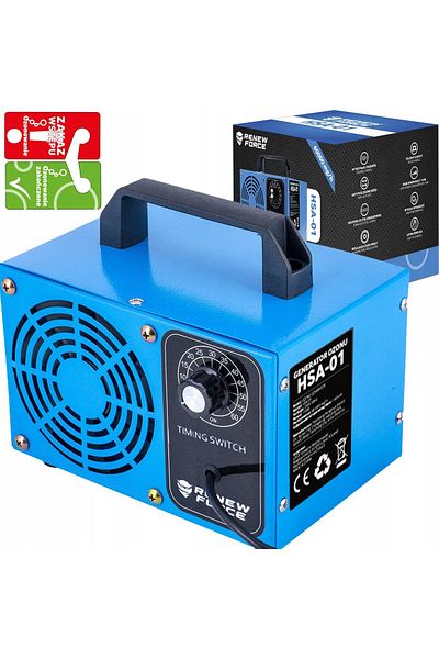 NewEvo Generator de ozon, 60.000 Mg/h, temporizator 60 min, 110 w, albastru