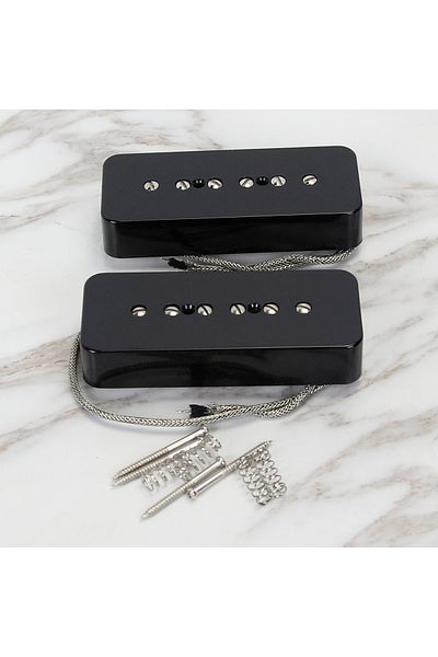 Choice Black Set FLEOR 2PCS Vintage Alnico 5 P90 Pickups Soapbar Single Coil Pickups Set Cream /Black/ Chro