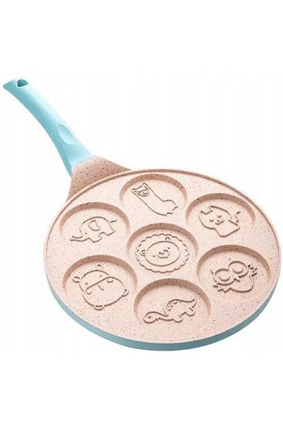 NewEvo Pancake Pan, 7 Animal Shapes, Made Of Ceramic Coated Steel, Pan Diameter 25cm