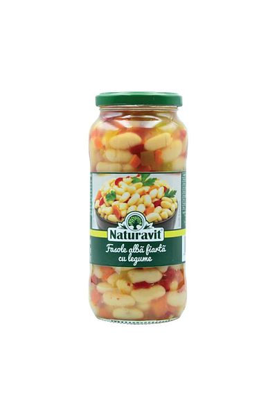 Naturavit Naturavit Boiled White Beans with Vegetables, 580 ml