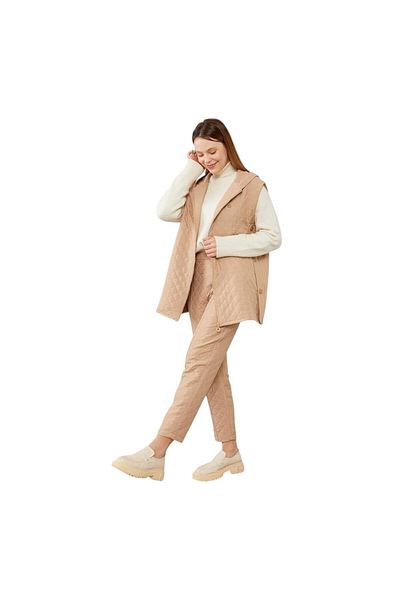 Levidor Quilted Hooded Vest Double Suit